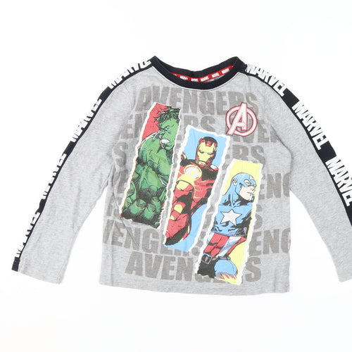 Marvel Boys Grey Avengers Long Sleeve T-Shirt 7-8 Years