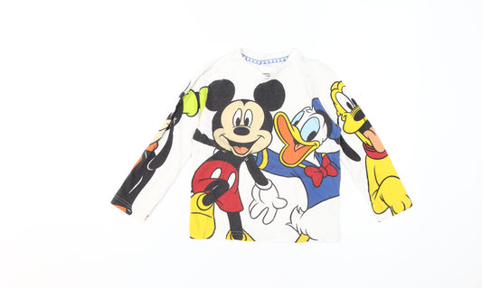 Front view of Disney boys’ multicoloured mickey & friends long sleeve t-shirt 5-6 years