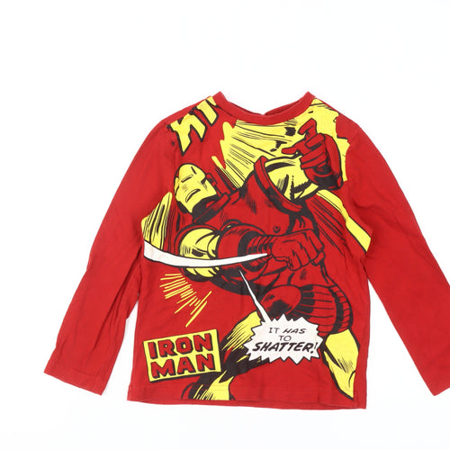 Marvel Comics Boys Red Iron Man Long Sleeve T-Shirt 5-6 Years