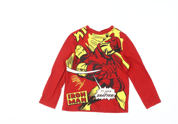 Marvel Comics Boys Red Iron Man Long Sleeve T-Shirt 5-6 Years