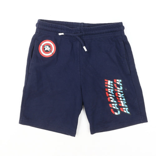 Marvel Boys Blue Captain America Sweat Shorts 6-7 Years