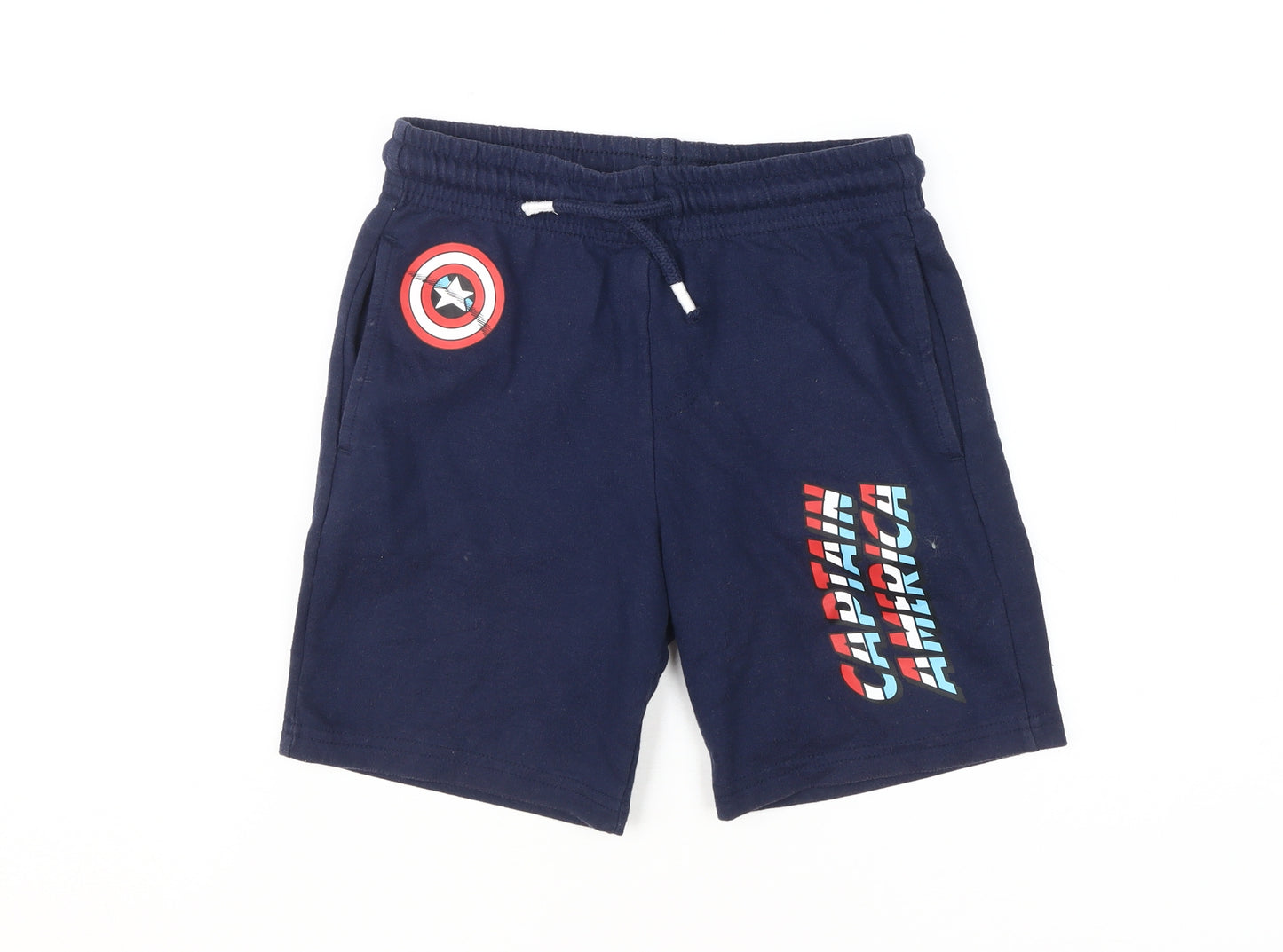 Marvel Boys Blue Captain America Sweat Shorts 6-7 Years