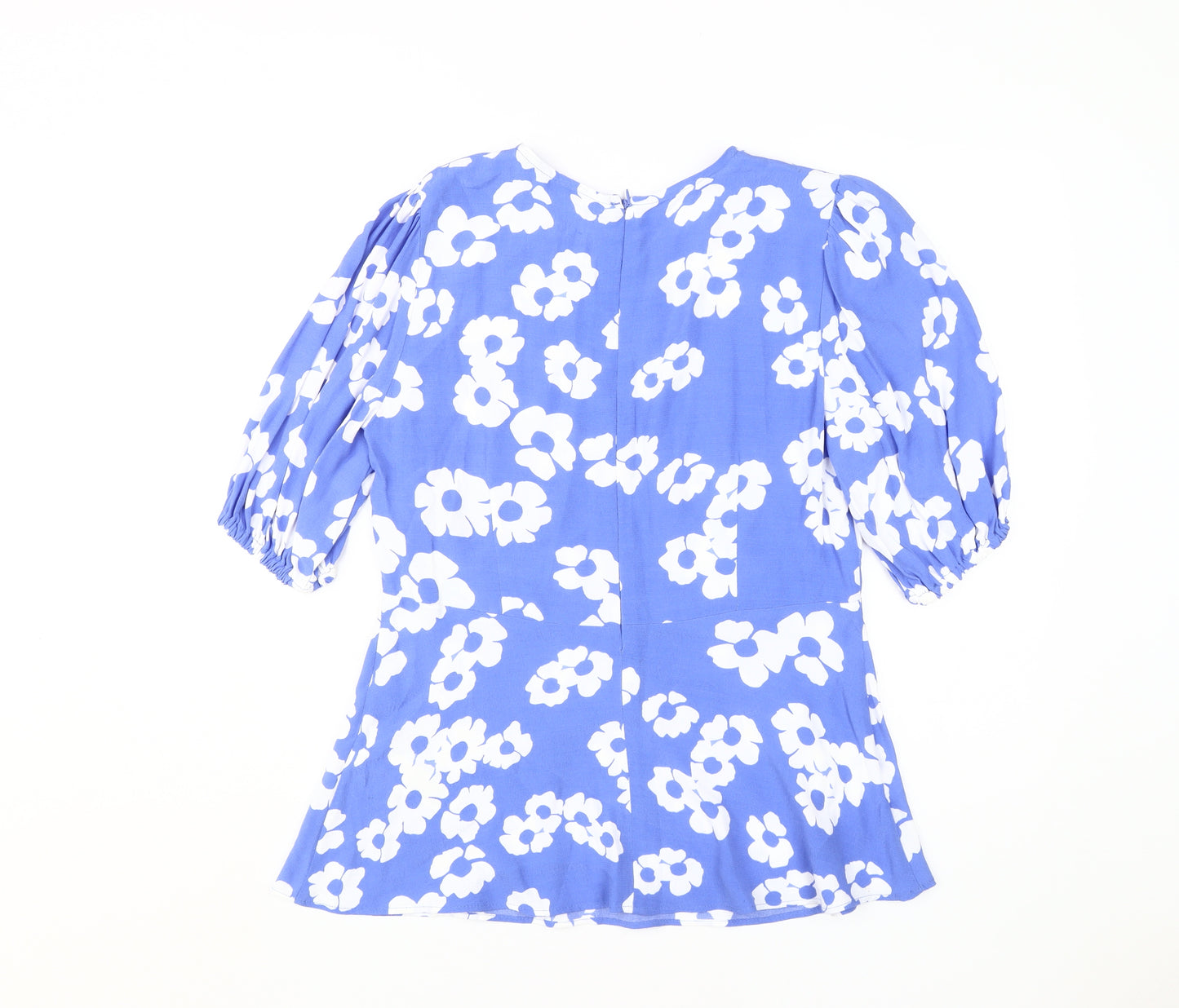 Marks and Spencer Women's Blue Floral Blouse Size 12