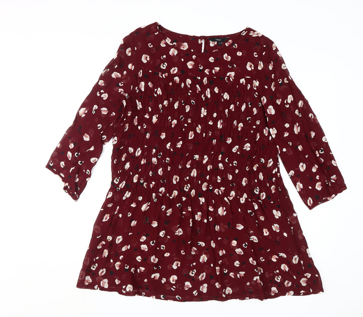 Next Women’s Red Floral Tunic Blouse, Size 12