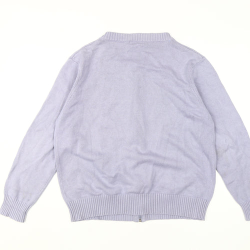 Damart Women's Purple Full Zip Knit Jumper Size 16