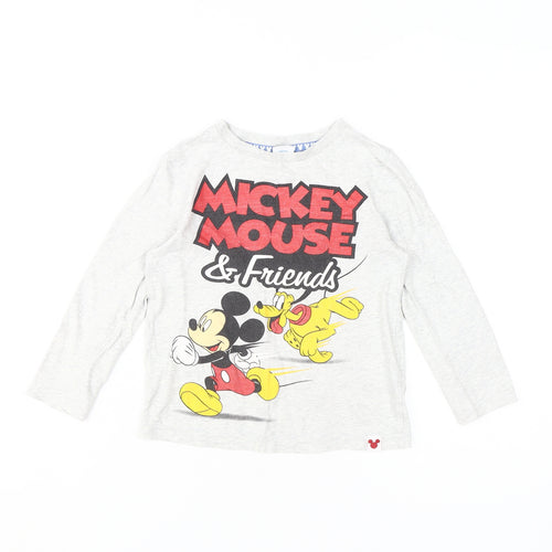 Disney Boys Grey Mickey & Friends Long Sleeve T-Shirt 5-6 Years