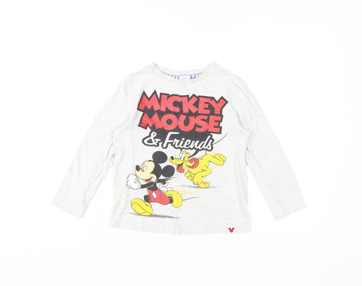 Disney Boys Grey Mickey & Friends Long Sleeve T-Shirt 5-6 Years