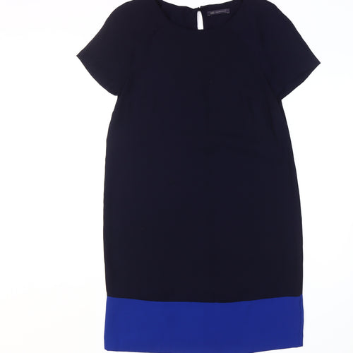 Marks and Spencer Navy Colourblock Shift Dress, Size 12