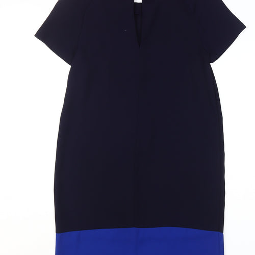 Marks and Spencer Navy Colourblock Shift Dress, Size 12
