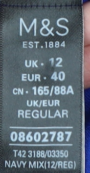 Marks and Spencer Navy Colourblock Shift Dress, Size 12
