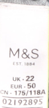 Marks and Spencer Women's Grey V-Neck Jumper Size 22