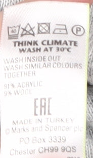 Marks and Spencer Women's Grey V-Neck Jumper Size 22