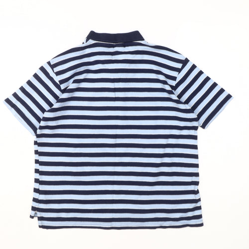 Donnay Men's Blue Striped Polo Shirt Size S