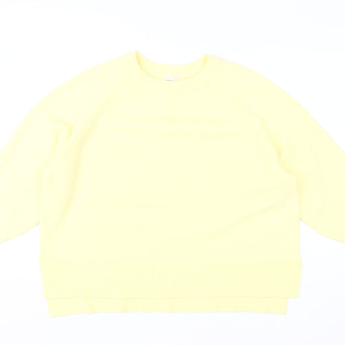 River Island Women's Yellow Crew Neck Jumper L