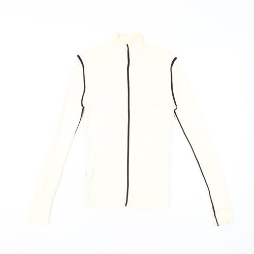 Zara Women's White Slim Mock Neck Sweater - Size S