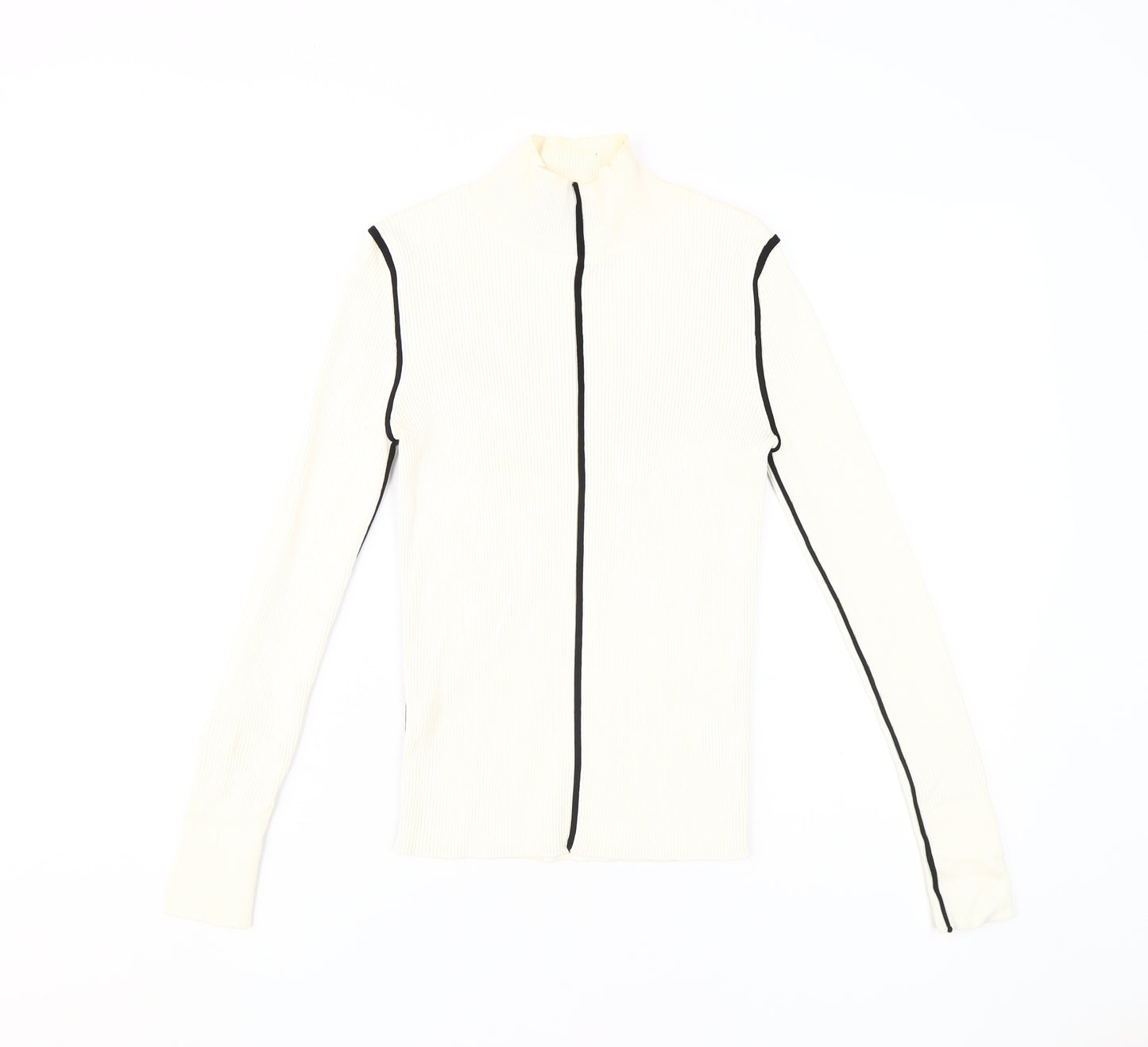 Zara Women's White Slim Mock Neck Sweater - Size S