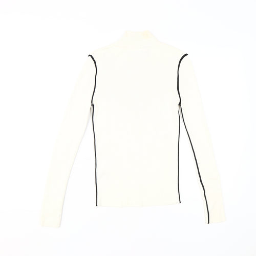 Zara Women's White Slim Mock Neck Sweater - Size S