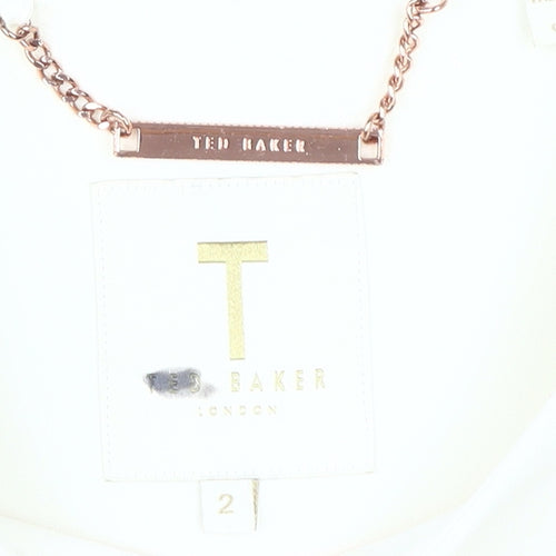 Ted Baker Women Ivory Slim Formal Jacket Size 6