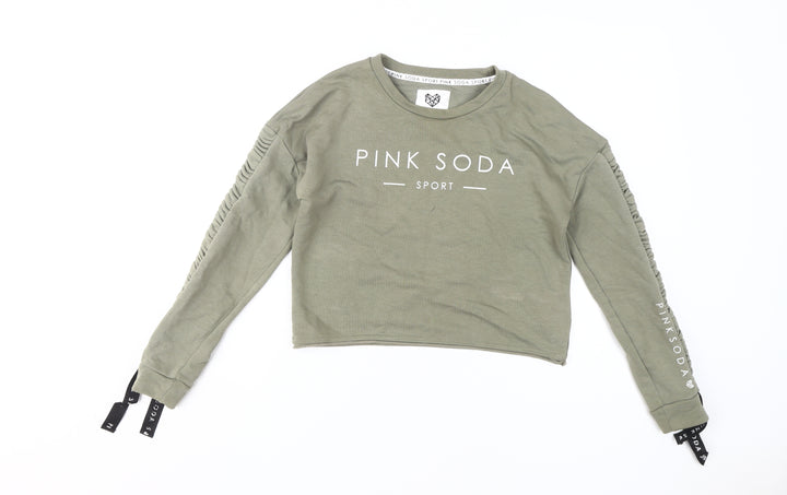 Pink Soda Sport Women's Green Pullover Sweatshirt Size 10