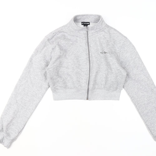 PrettyLittleThing Women's Grey Full Zip Sweatshirt Size 14
