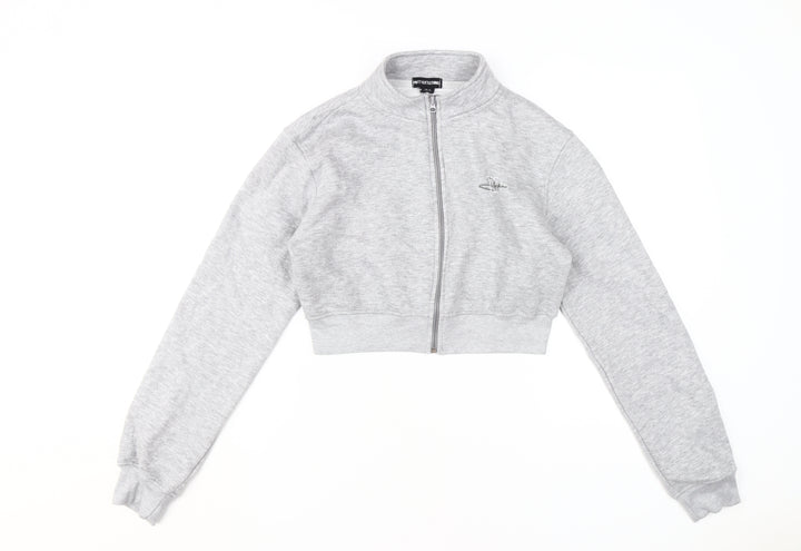 PrettyLittleThing Women's Grey Full Zip Sweatshirt Size 14