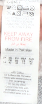 PrettyLittleThing Women's Grey Full Zip Sweatshirt Size 14