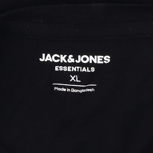 Jack & Jones Men's Black XL Graphic Logo T-Shirt