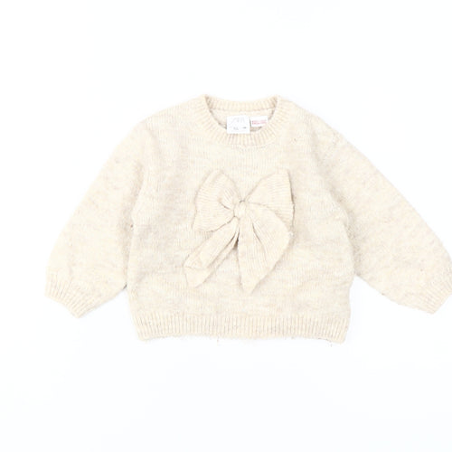 Zara Unisex Baby Beige Pullover Jumper 18-24 Months