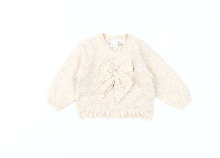 Zara Unisex Baby Beige Pullover Jumper 18-24 Months