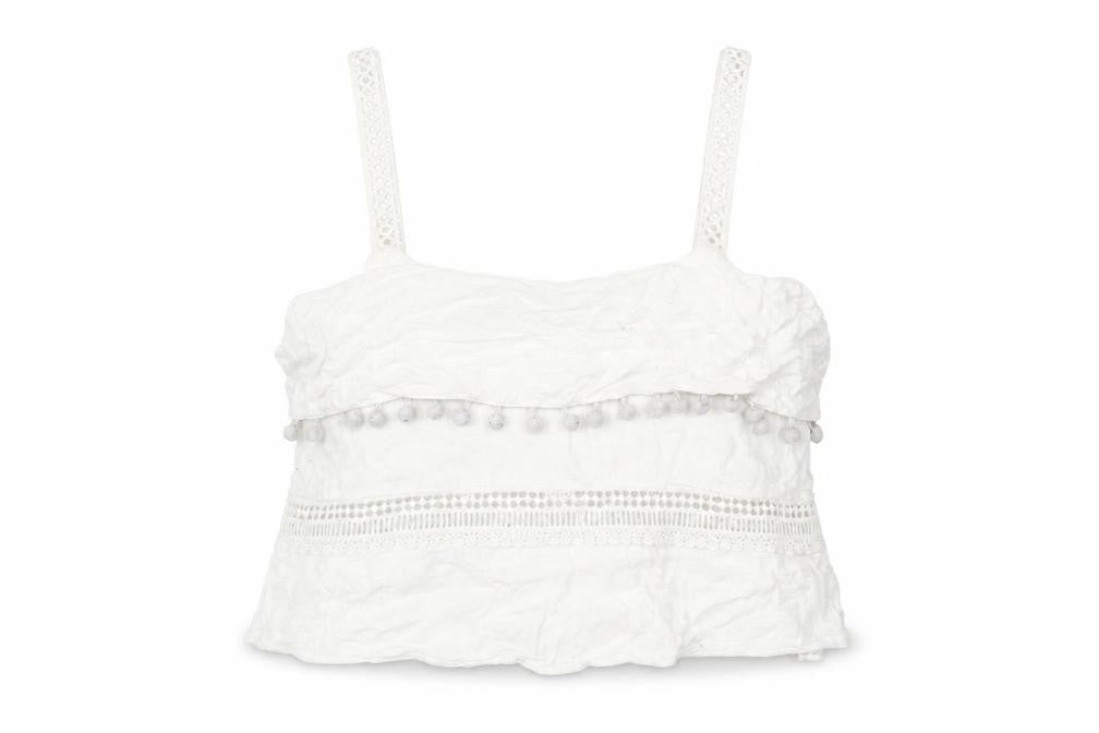 Front view of River Island White Camisole Small Women's Tank