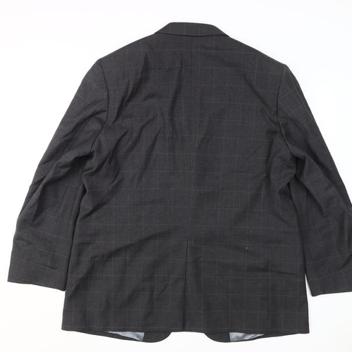 Marks & Spencer Men's Grey Check Wool Blazer 46R