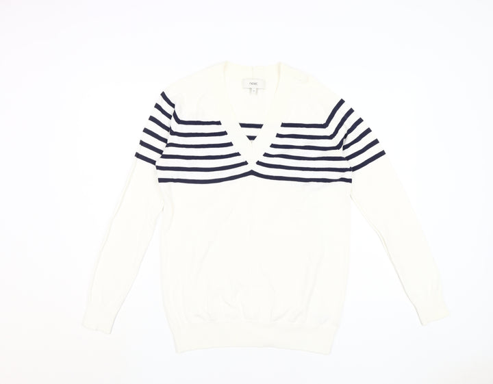 Next Women's White Striped Pullover Jumper Size 12