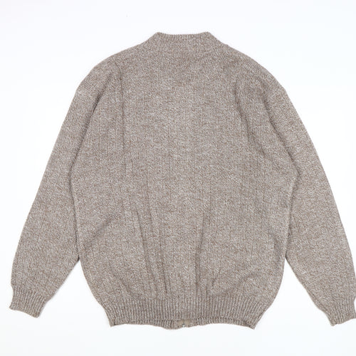 Bellisimo Men's Brown XL Full Zip Jumper Knitwear
