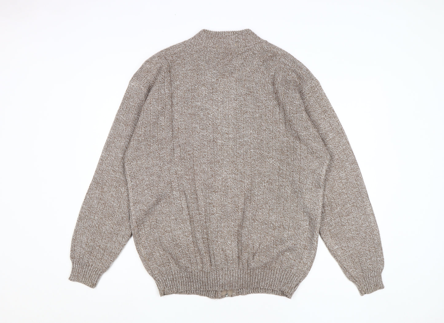 Bellisimo Men's Brown XL Full Zip Jumper Knitwear
