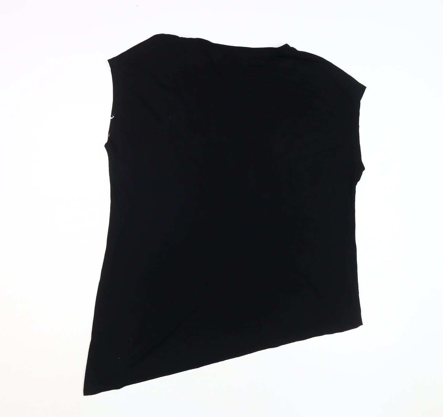 River Island Women's Black Floral Embroidered T-Shirt Size 14
