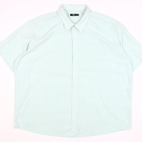 Cotton Traders Men's 4XL Green Check Short Sleeve Shirt