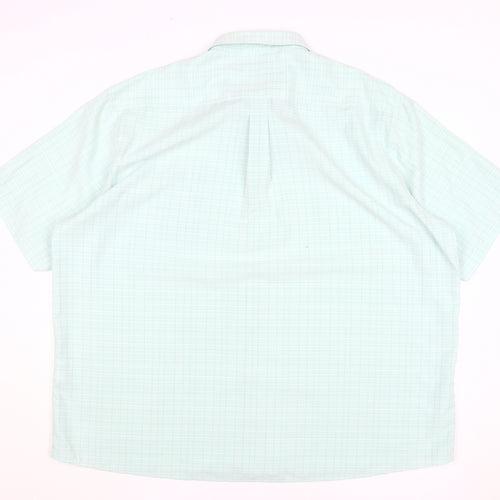 Cotton Traders Men's 4XL Green Check Short Sleeve Shirt