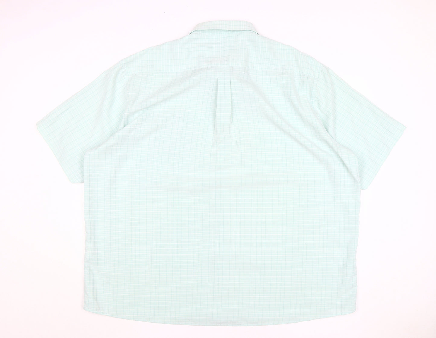 Cotton Traders Men's 4XL Green Check Short Sleeve Shirt