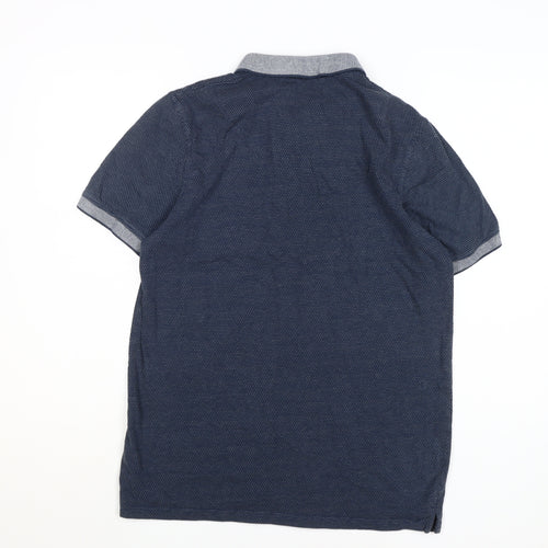 Jacamo Men's Blue Polo Shirt M Cotton Short Sleeve