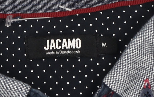 Jacamo Men's Blue Polo Shirt M Cotton Short Sleeve