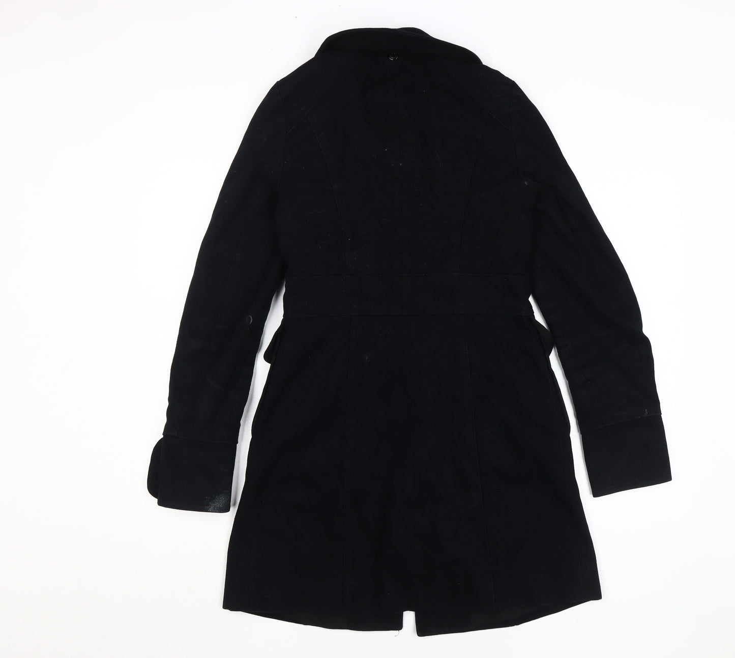 Topshop Women's Black Overcoat Size 8 Button Style