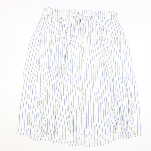 White Stuff Women's White Striped Skirt Size 22