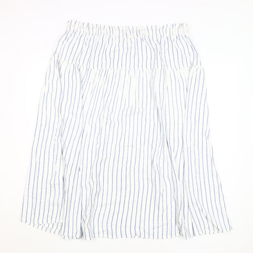 White Stuff Women's White Striped Skirt Size 22