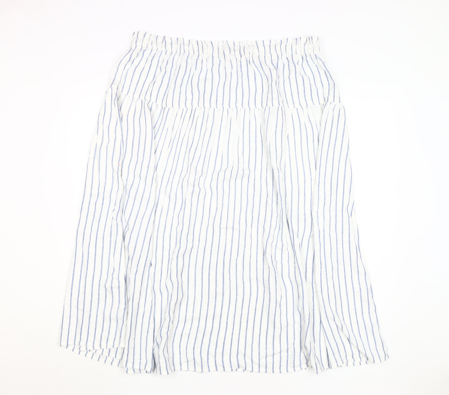 White Stuff Women's White Striped Skirt Size 22