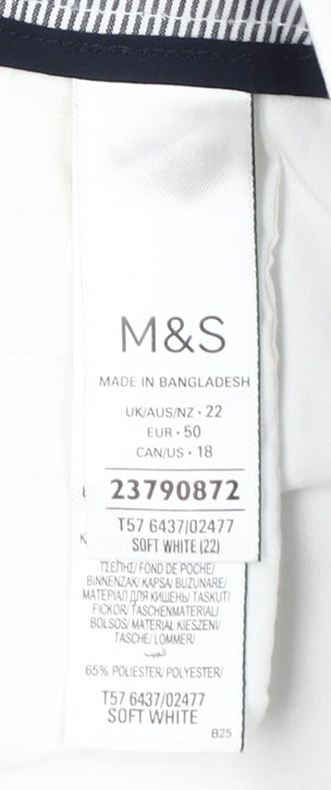 Marks and Spencer Women's White Chino Shorts Size 22
