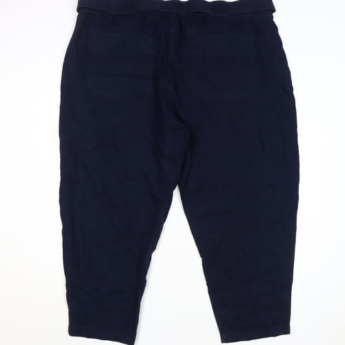 Marks and Spencer Women's Blue Paperbag Trousers Size 24