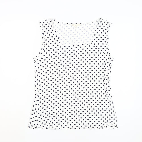 Lakeland Women's White Polka Dot Tank Top Size 18