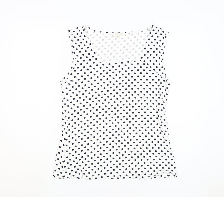 Lakeland Women's White Polka Dot Tank Top Size 18