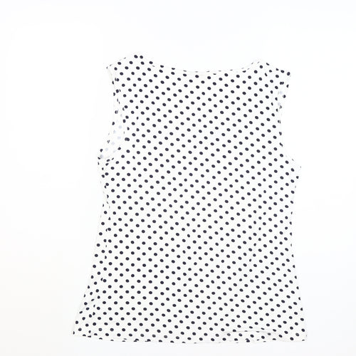 Lakeland Women's White Polka Dot Tank Top Size 18
