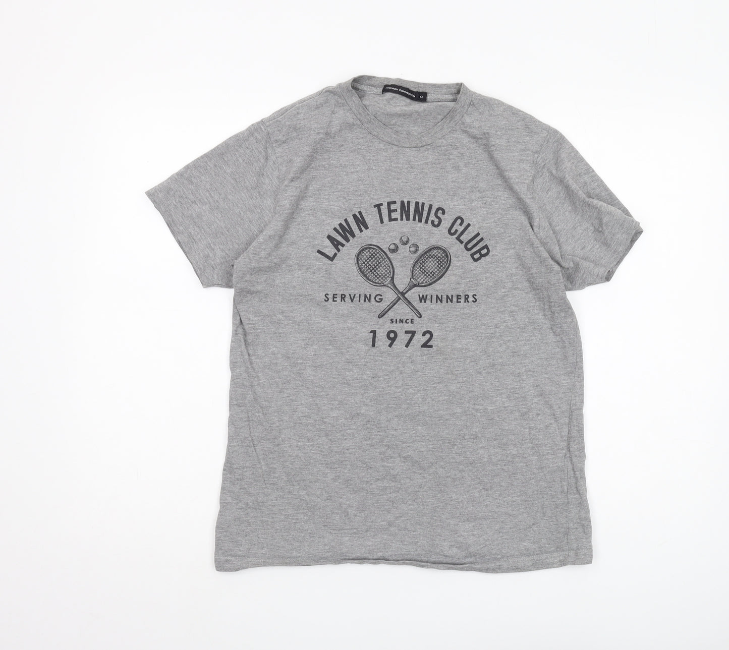 French Connection Men's Grey Sports Graphic T-Shirt Size M